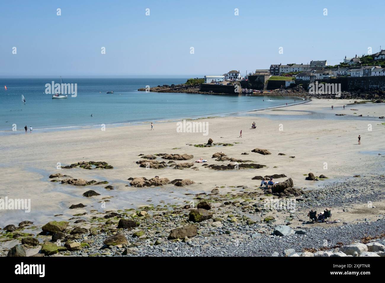 Coverack Beach Rocks Around Coverack a fishing village with beach and harbour on the Lizard ...