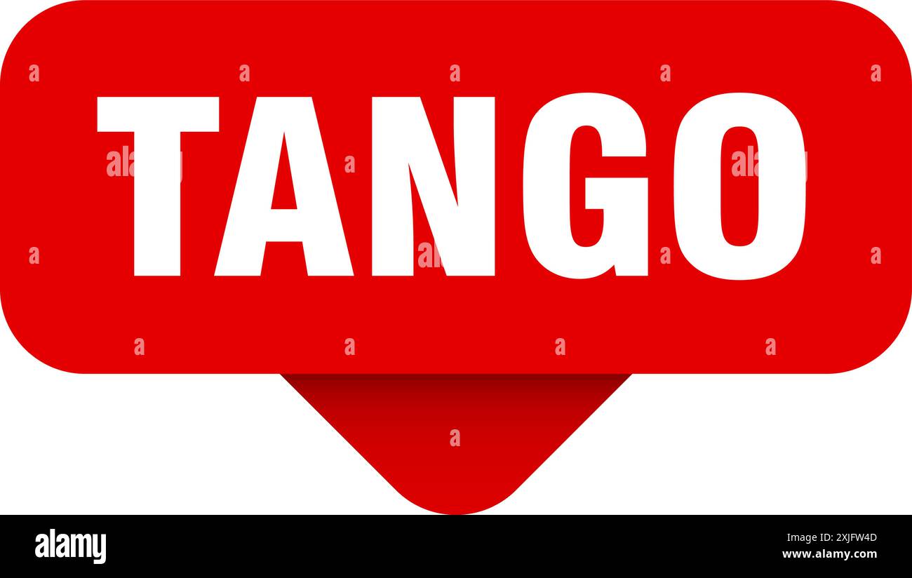 tango sticker. tango sign on transparent background. rectangular button Stock Vector