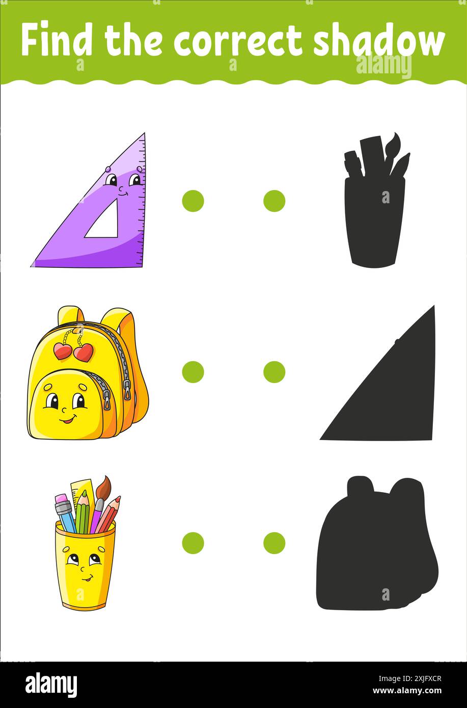 Find the correct shadow. Education developing worksheet. Matching game ...