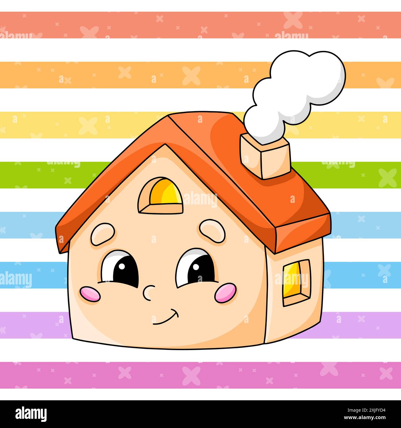 Colorful vector illustration. cartoon character. Isolated on abstract ...