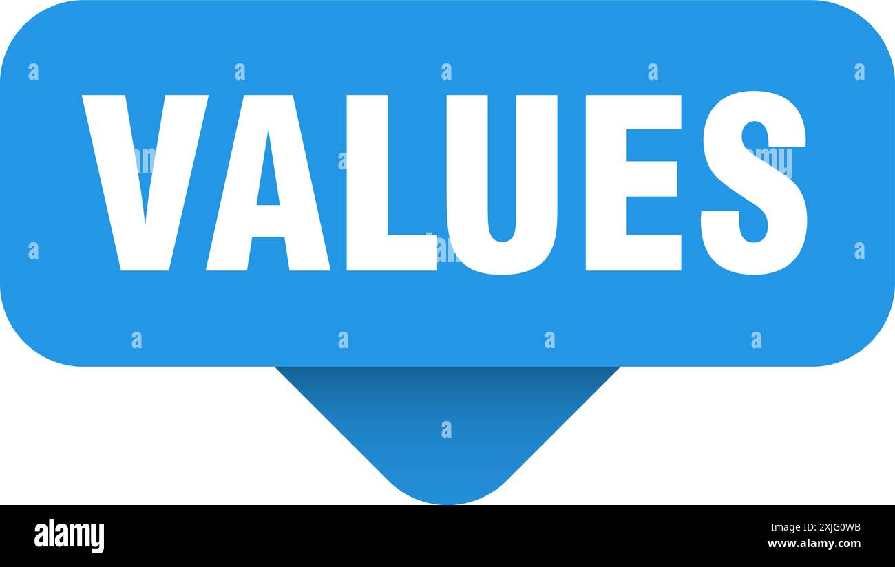 values sticker. values sign on transparent background. rectangular ...