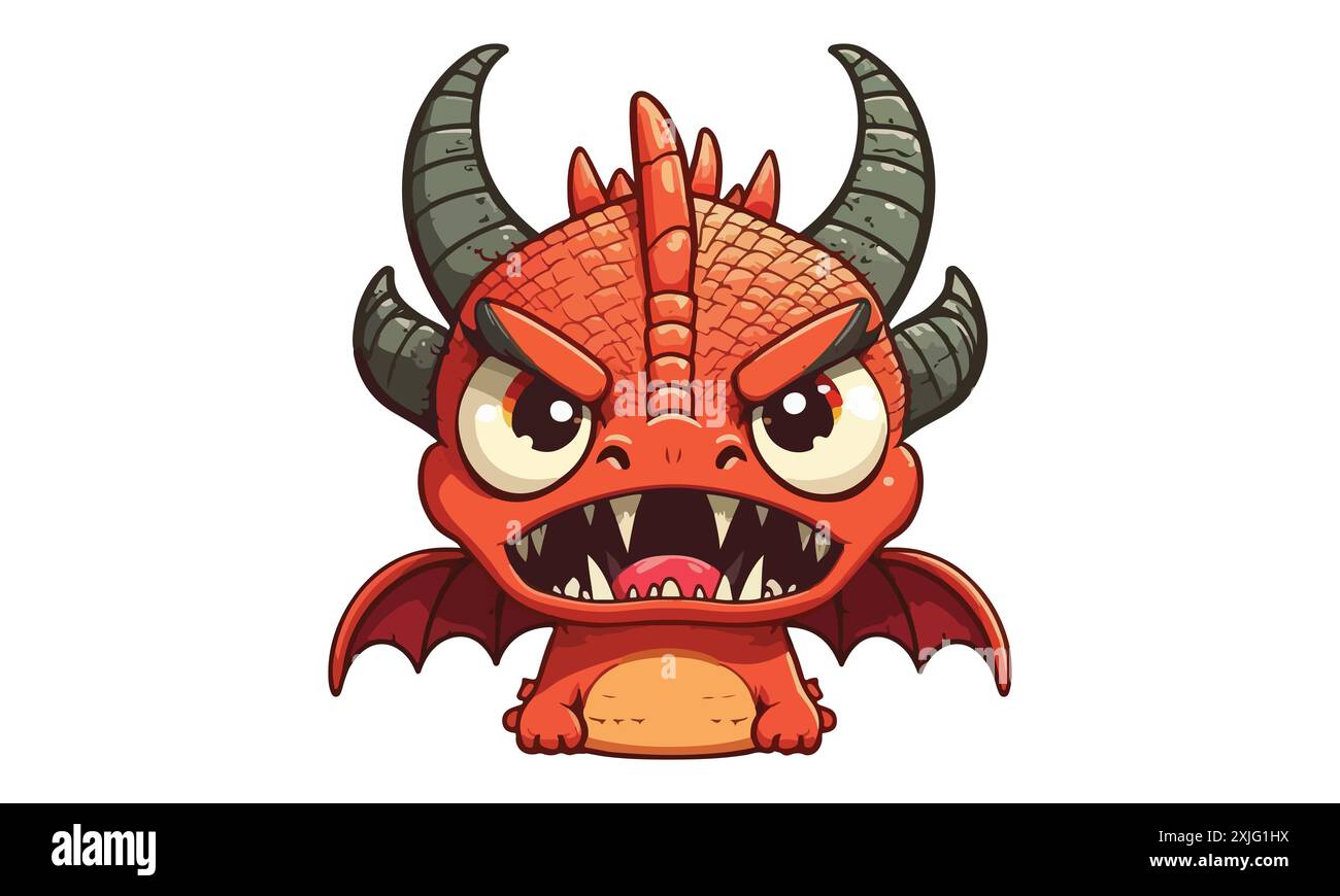 Angry Dragon Vector Illustration Stock Vector Image & Art - Alamy