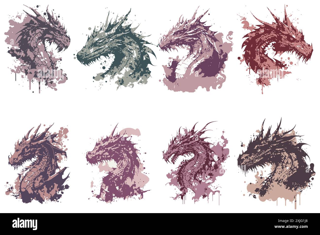 Dragon Watercolor vector illustration Stock Vector Image & Art - Alamy