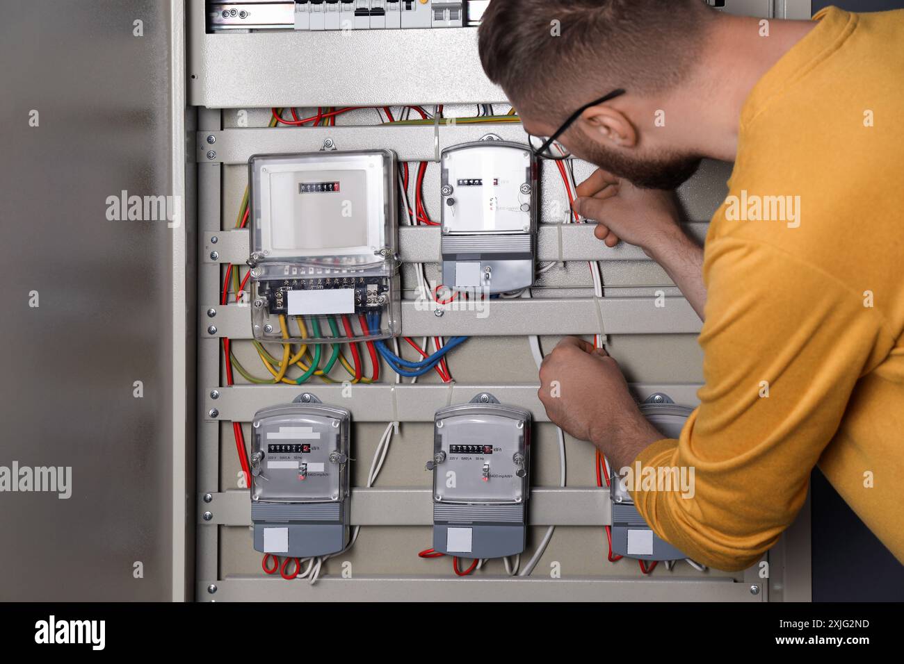 Checking electricity meter home hi-res stock photography and images - Alamy