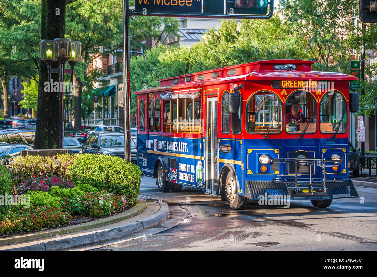 Downtown greenville trolley hi-res stock photography and images - Alamy