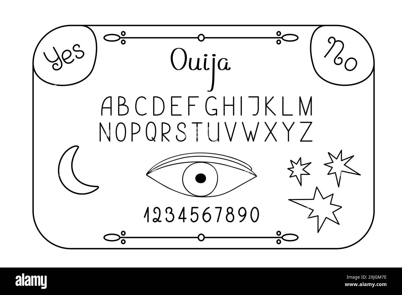 ouija-board-illustration-black-and-white-stock-photos-images-alamy for Free Printable Ouija Board Template Ouija board illustration Black and White Stock Photos & Images - Alamy for Free Printable Ouija Board Template