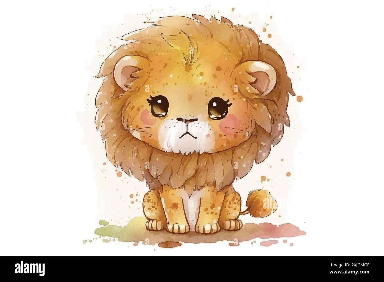 Watercolor lion vector illustration Stock Vector Image & Art - Alamy