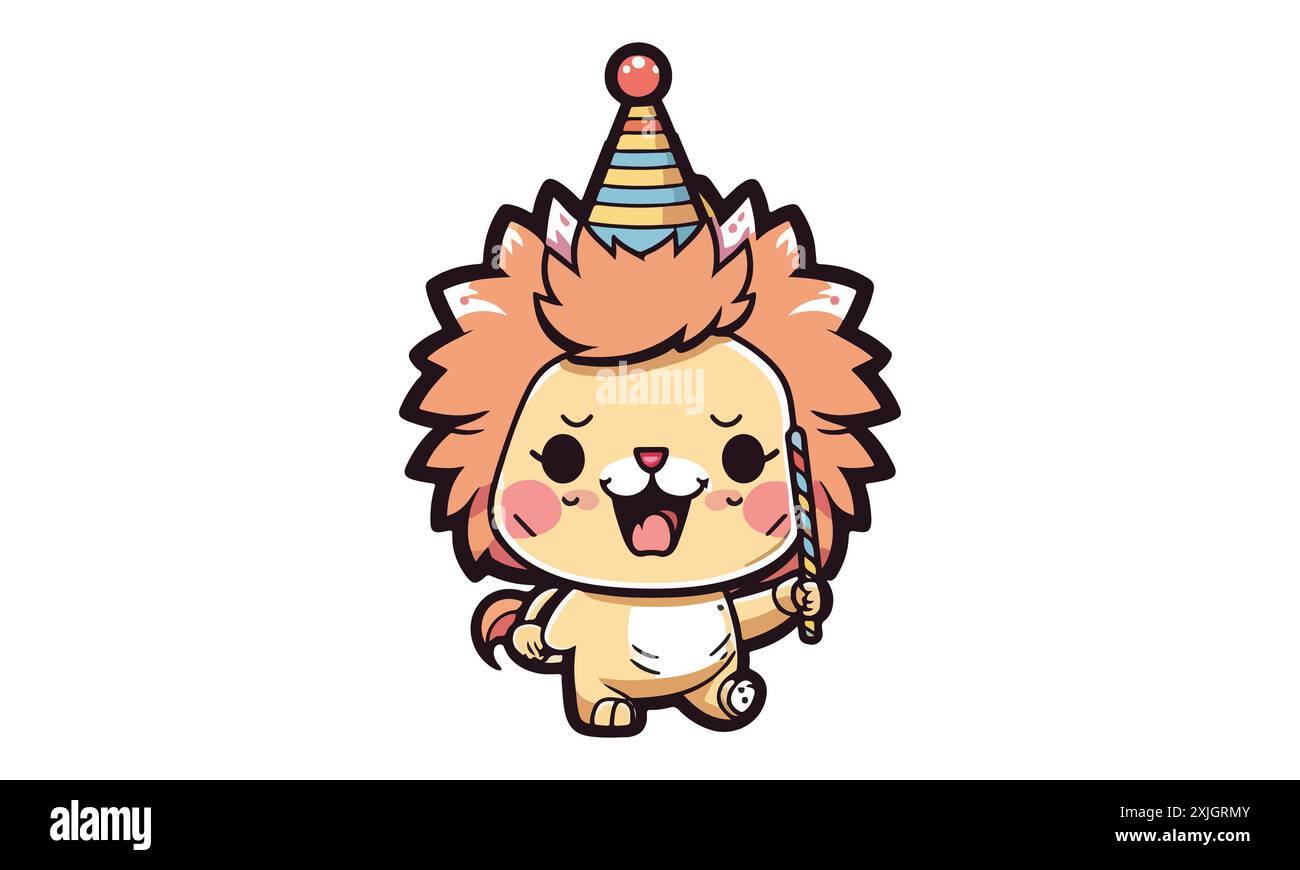 Lion Birthday Vector Illustration Stock Vector Image & Art - Alamy
