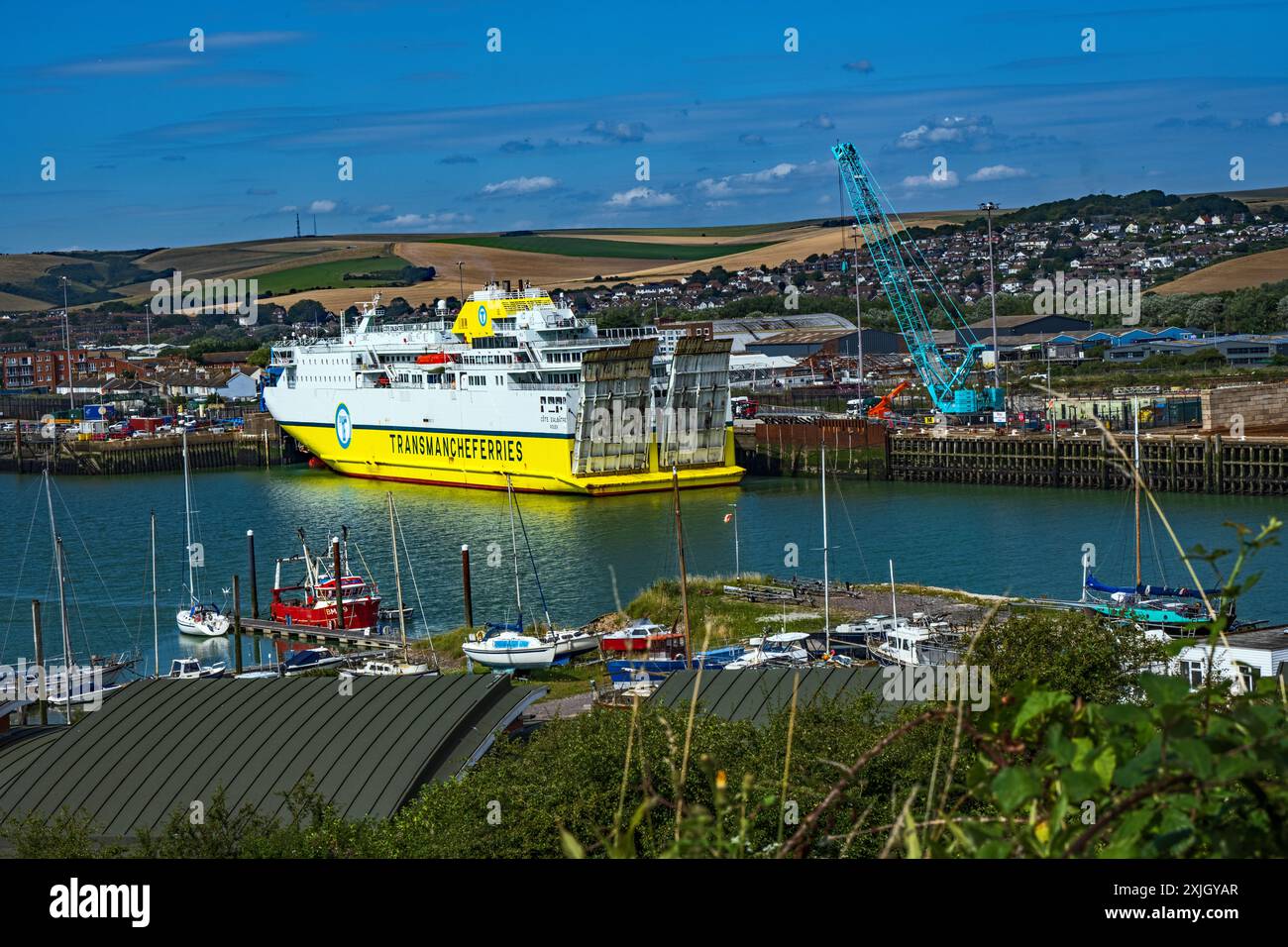 Newhaven Ferry Port, Newhaven, East Sussex, England Stock Photo
