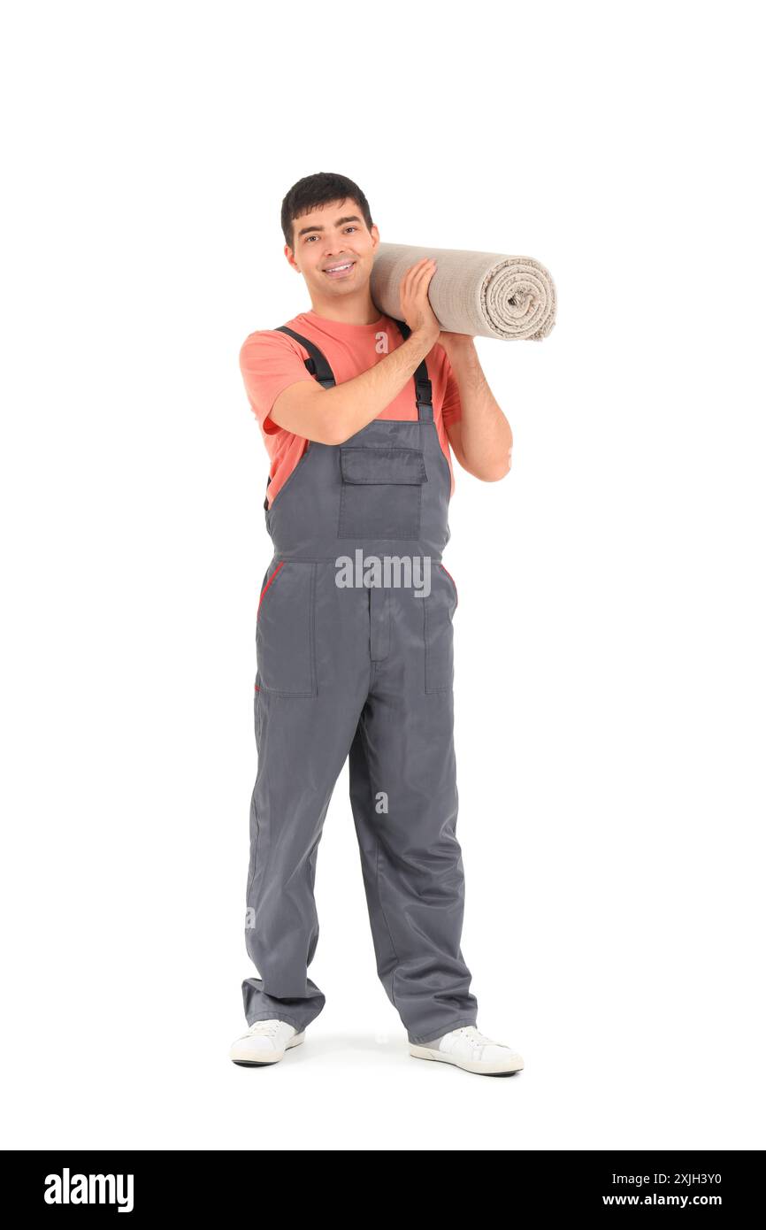 Man carrying loader goods Cut Out Stock Images & Pictures - Alamy