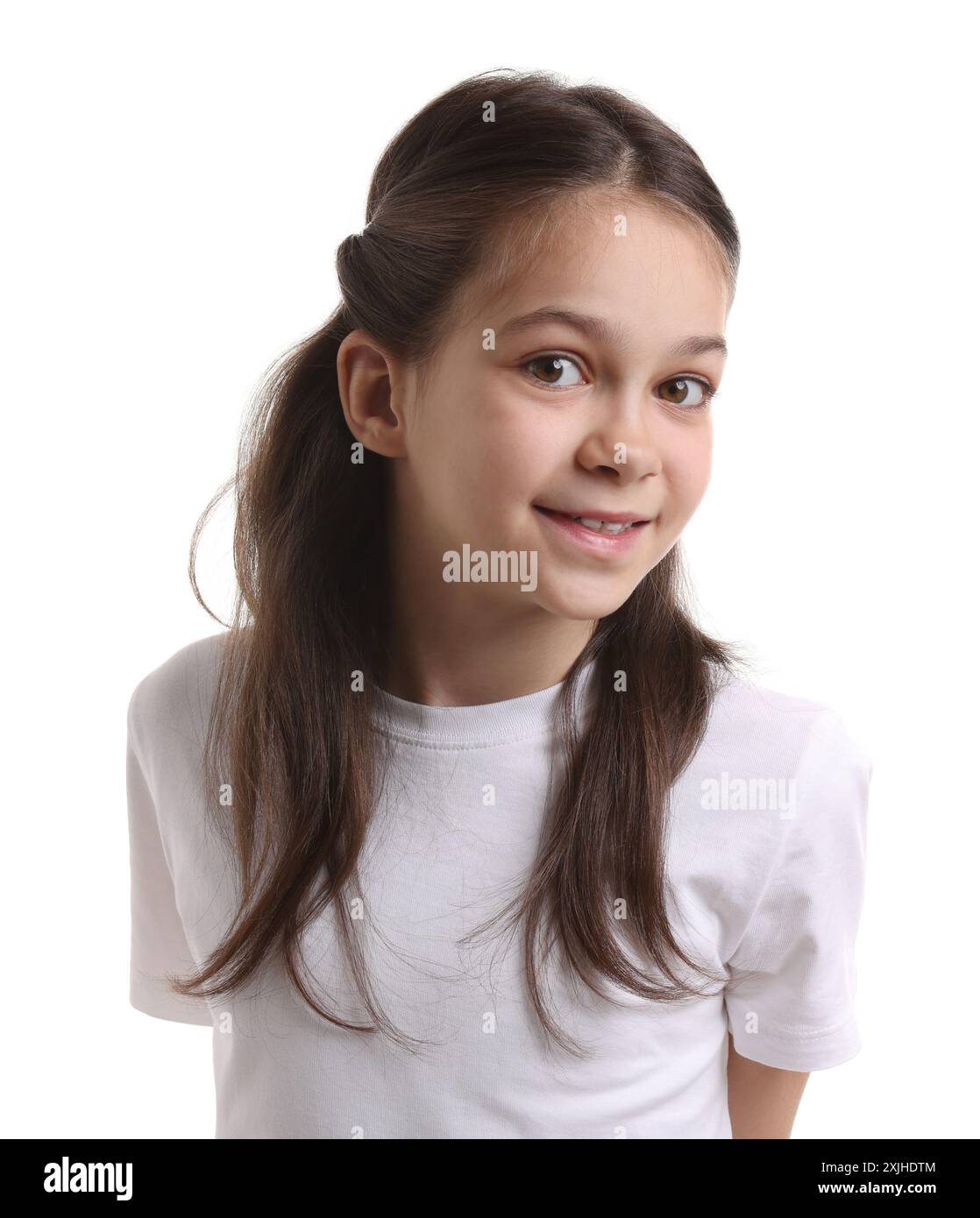 Portrait of beautiful girl isolated on white Stock Photo - Alamy