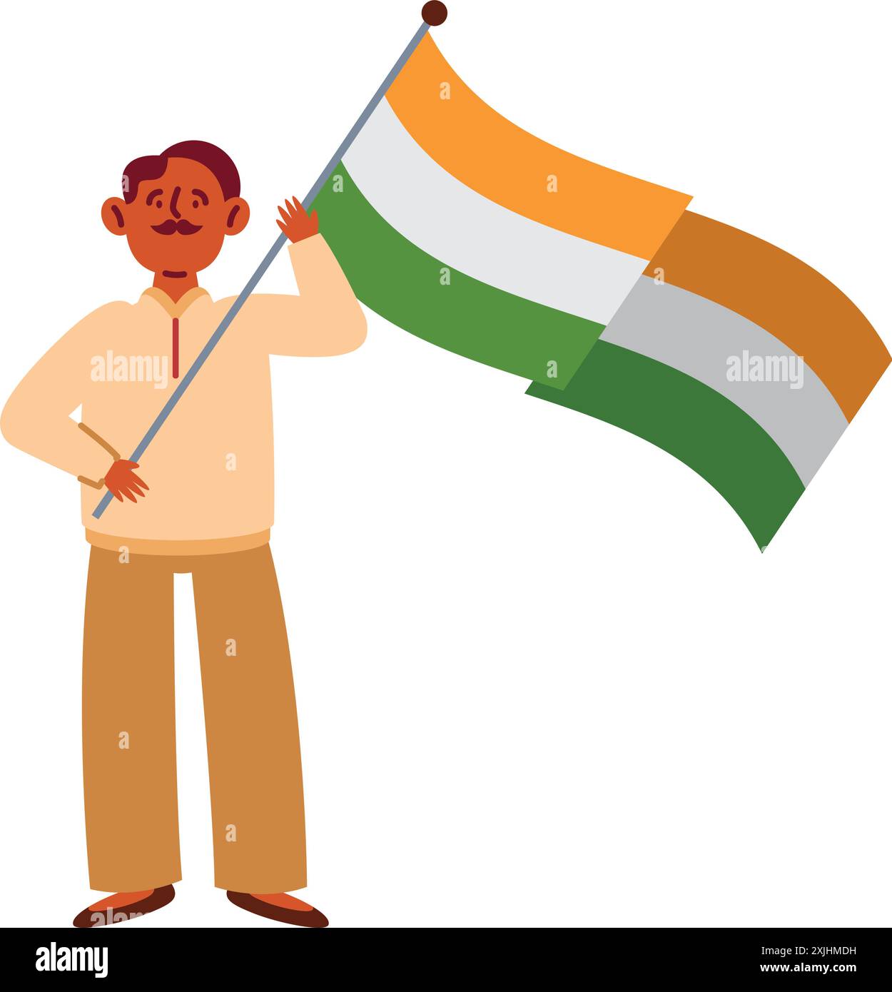 Indian man holding indian flag Cut Out Stock Images & Pictures - Alamy