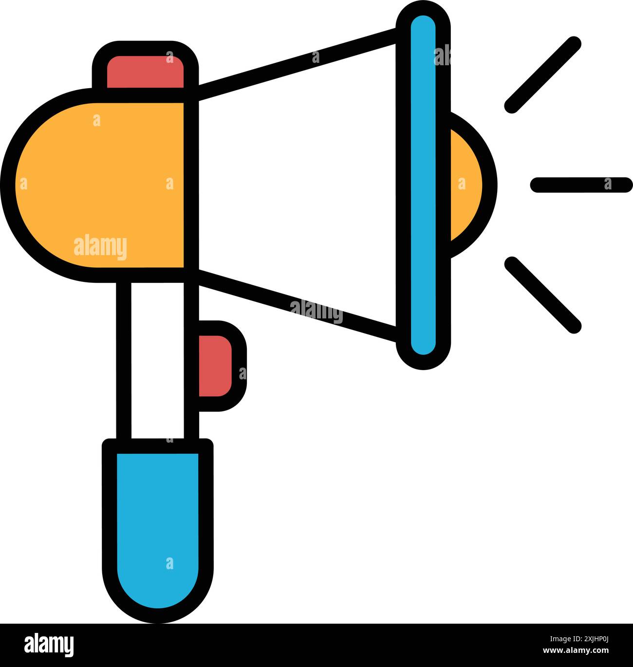 A microphone with a big speaker on it. Concept of amplification and loudness Stock Vector