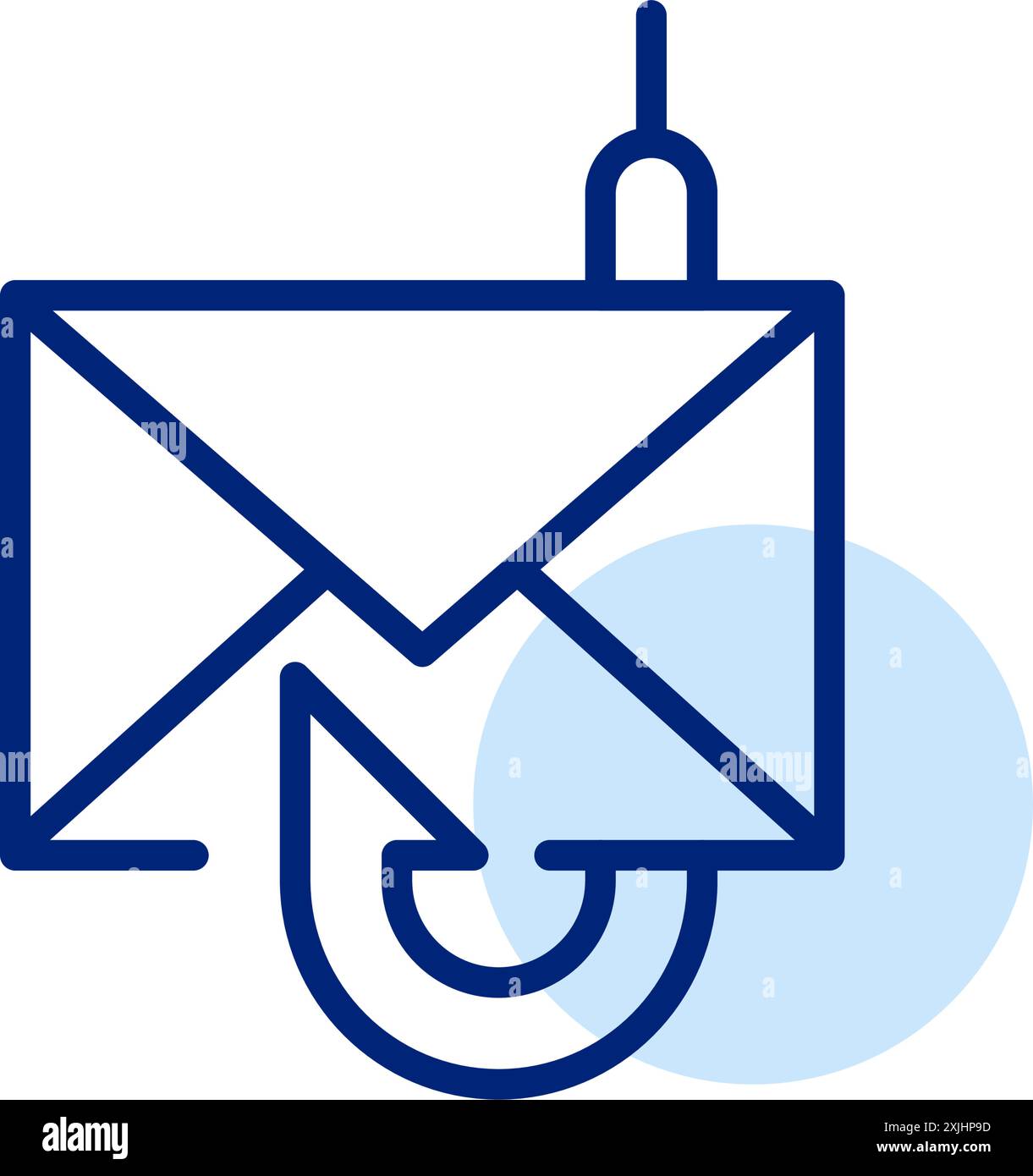 Letter and fishing hook. Phishing email alert. Internet security. Pixel ...