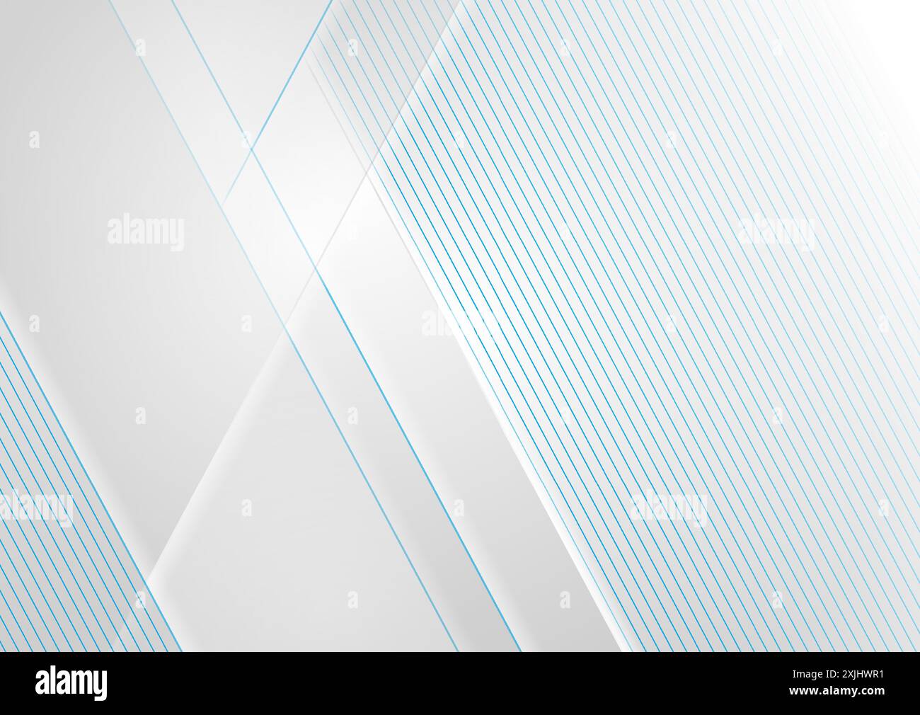 Grey corporate abstract tech background with blue lines. Vector art design Stock Vector