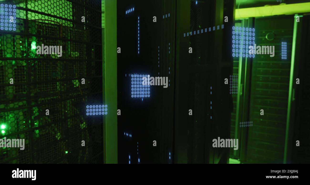 Image of circuit board and data processing over computer servers. Global business, connections, computing and data processing concept digitally genera Stock Photo