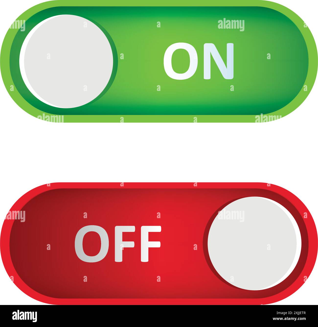 on and off button in green and red color vector illustration Stock ...