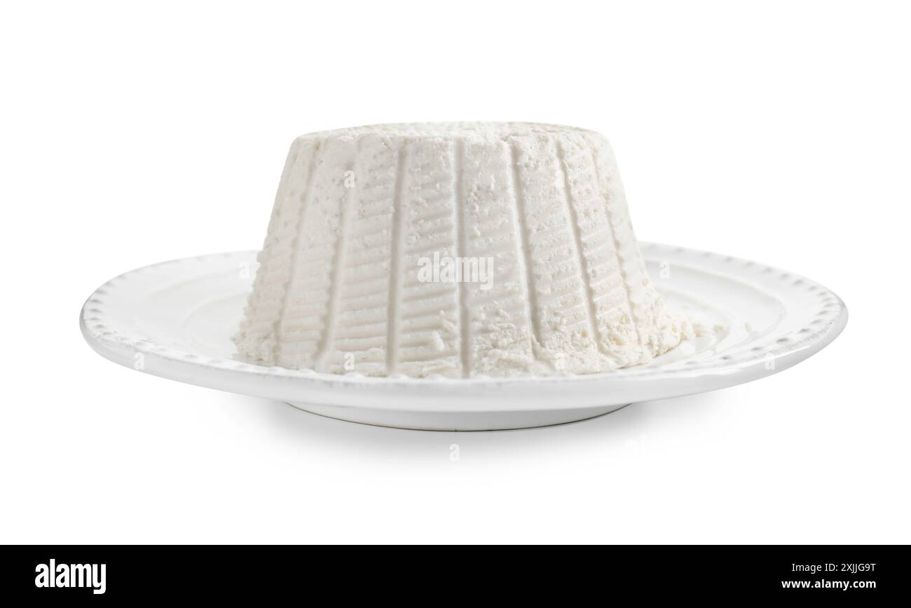 Profresh Ricotto Fresh ricotta on plate Cut Out Stock Images & Pictures - Alamy