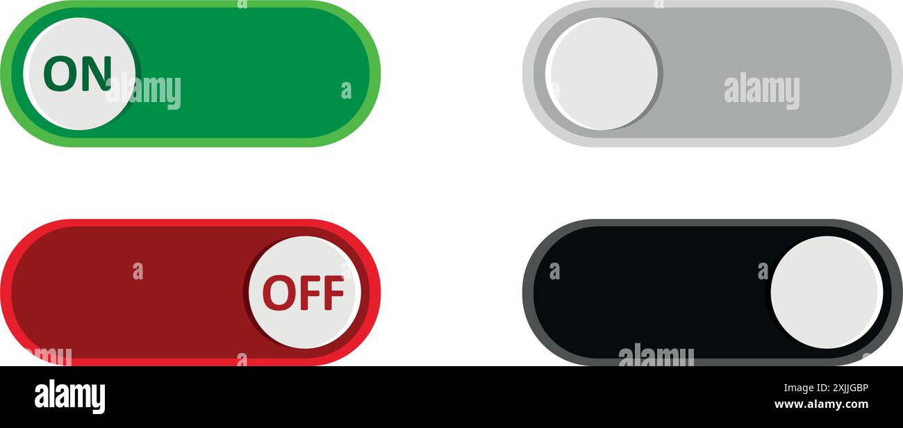 on and off button in green and red color vector illustration Stock ...