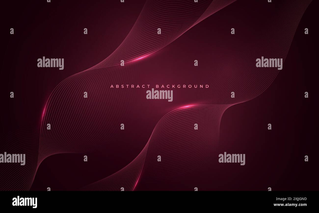 Abstract dark red vector background with glowing blue wavy lines Stock ...