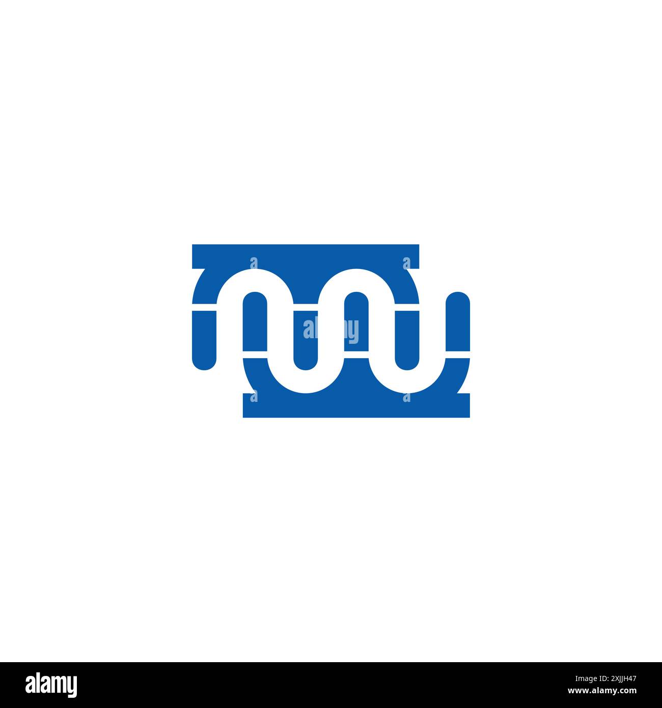 letter mw curves negative space logo vector Stock Vector