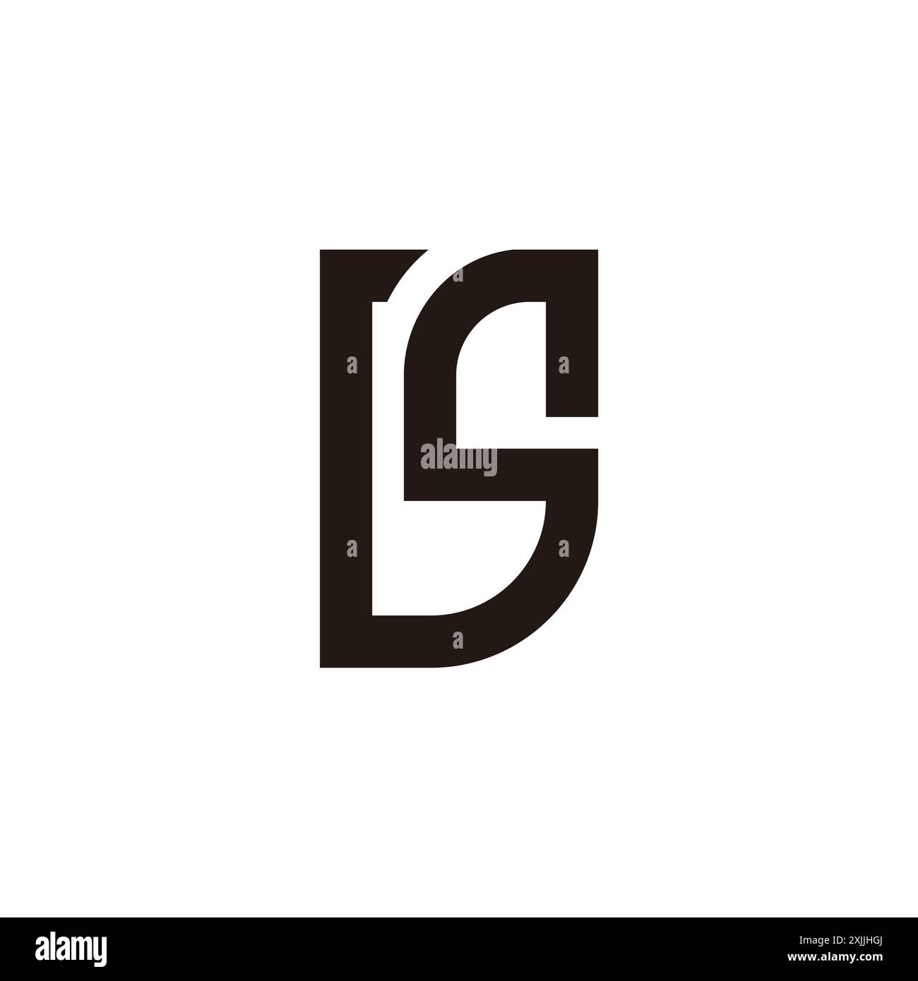letter ds abstract linked line logo vector Stock Vector