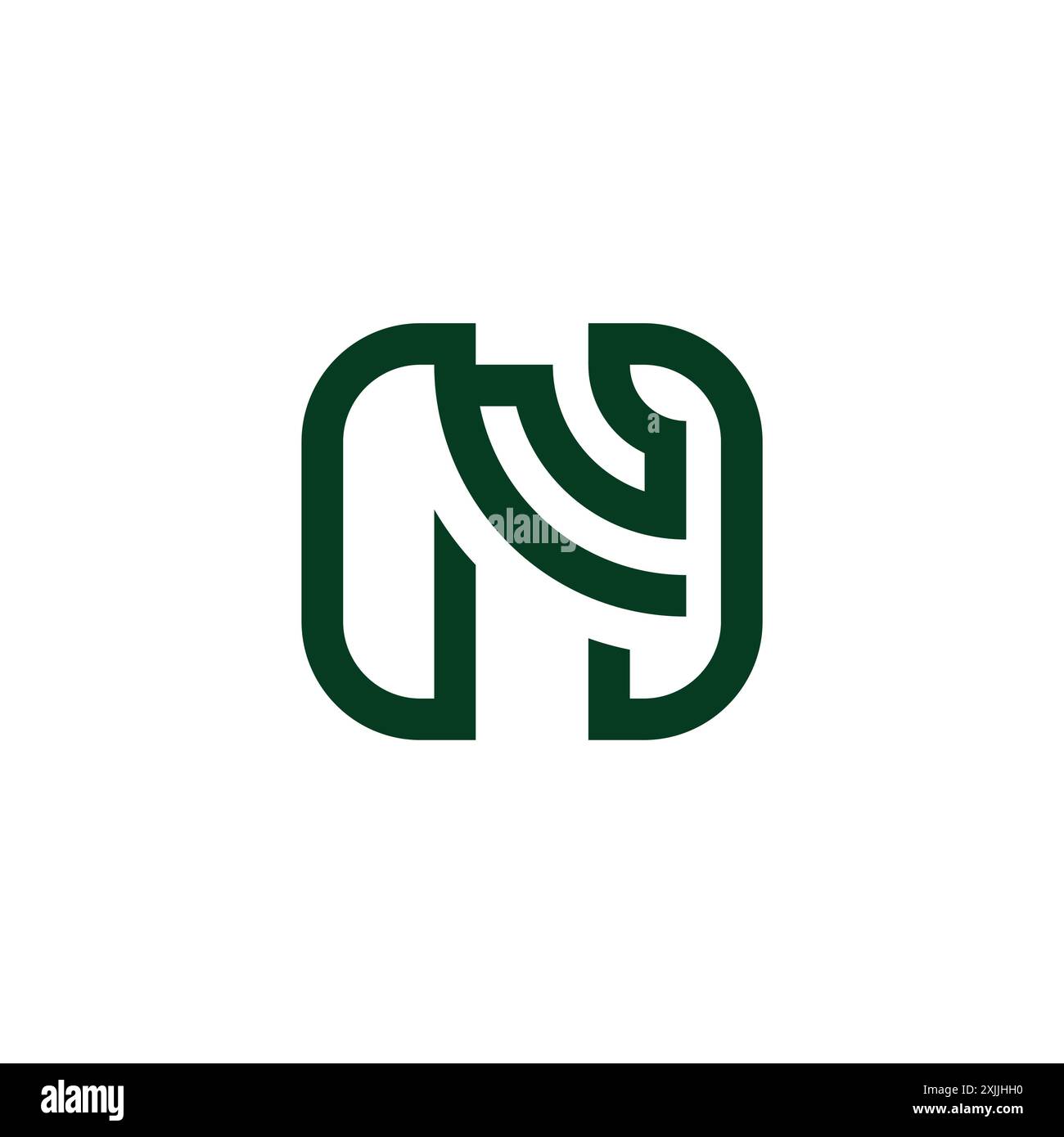 letter hn stripes linked geometric line logo vector Stock Vector