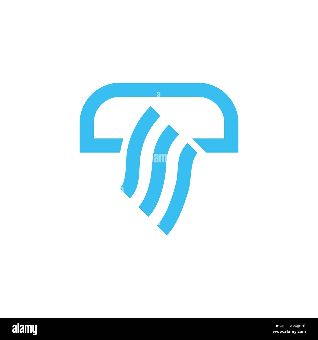 letter t jellyfish simple geometric abstract logo vector Stock Vector