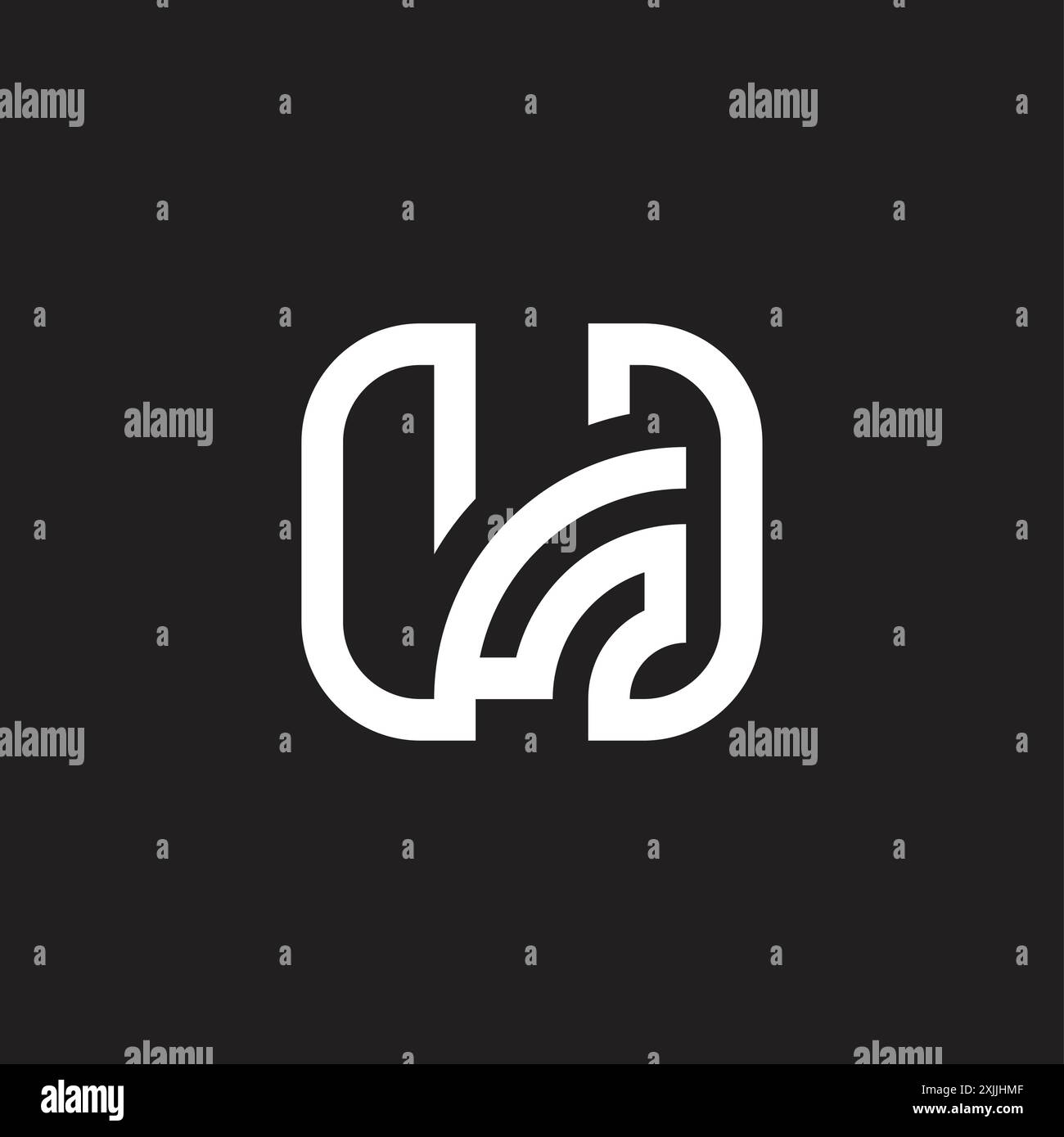 letter hs signal technology logo vector Stock Vector
