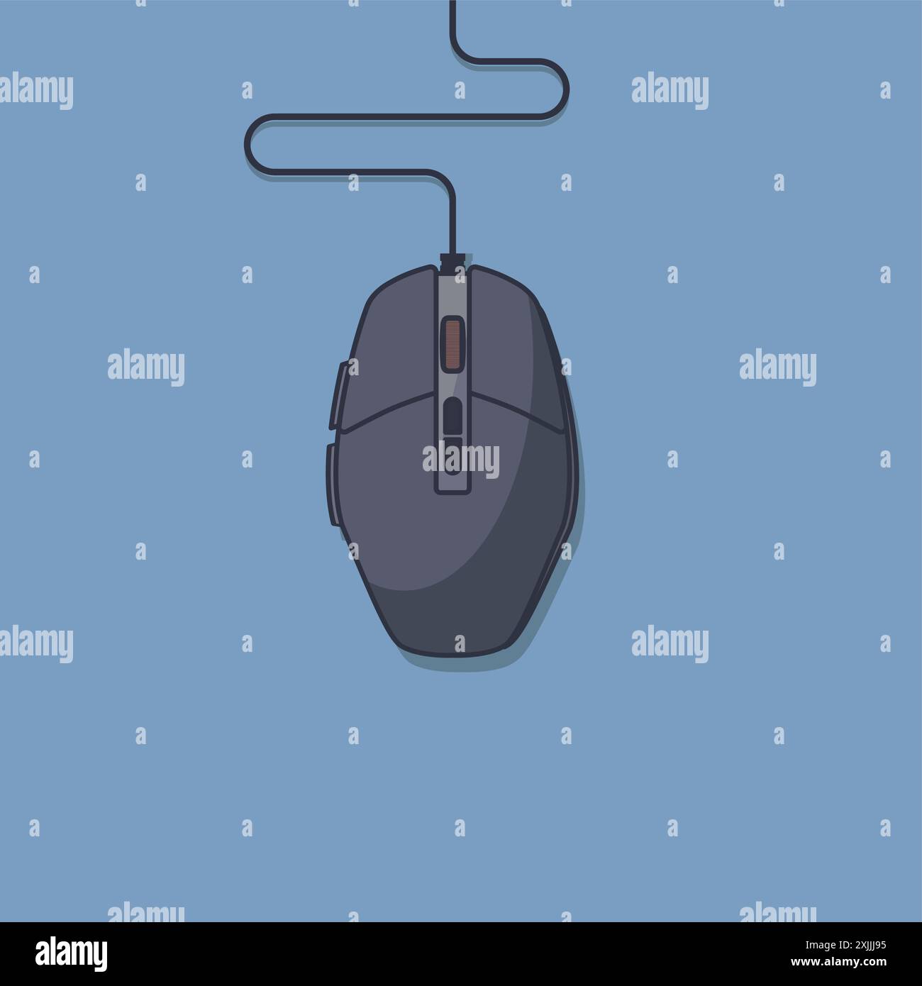 computer mouse on blue background vector illustration. Stock Vector