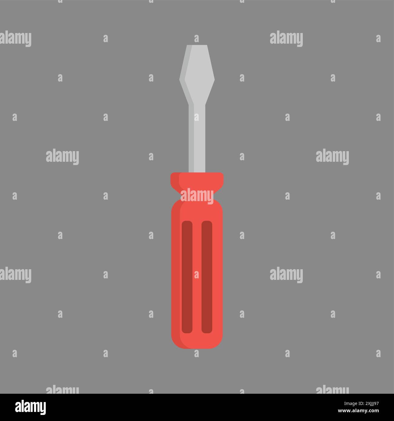 Screwdriver vector icon isolated on grey background. Vector illustration. Stock Vector