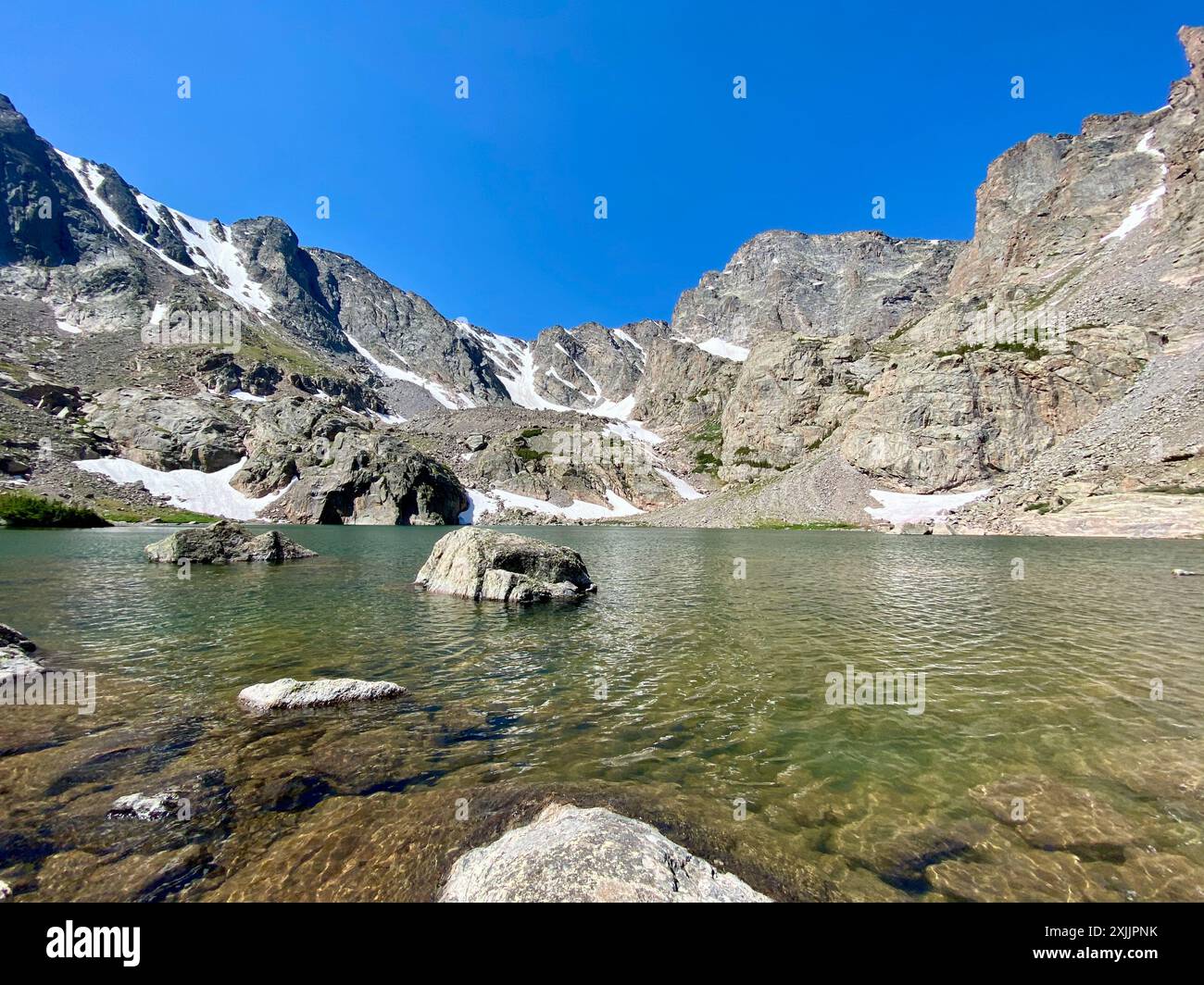 A lake view of the rocky mountains in Colorado Stock Photo - Alamy