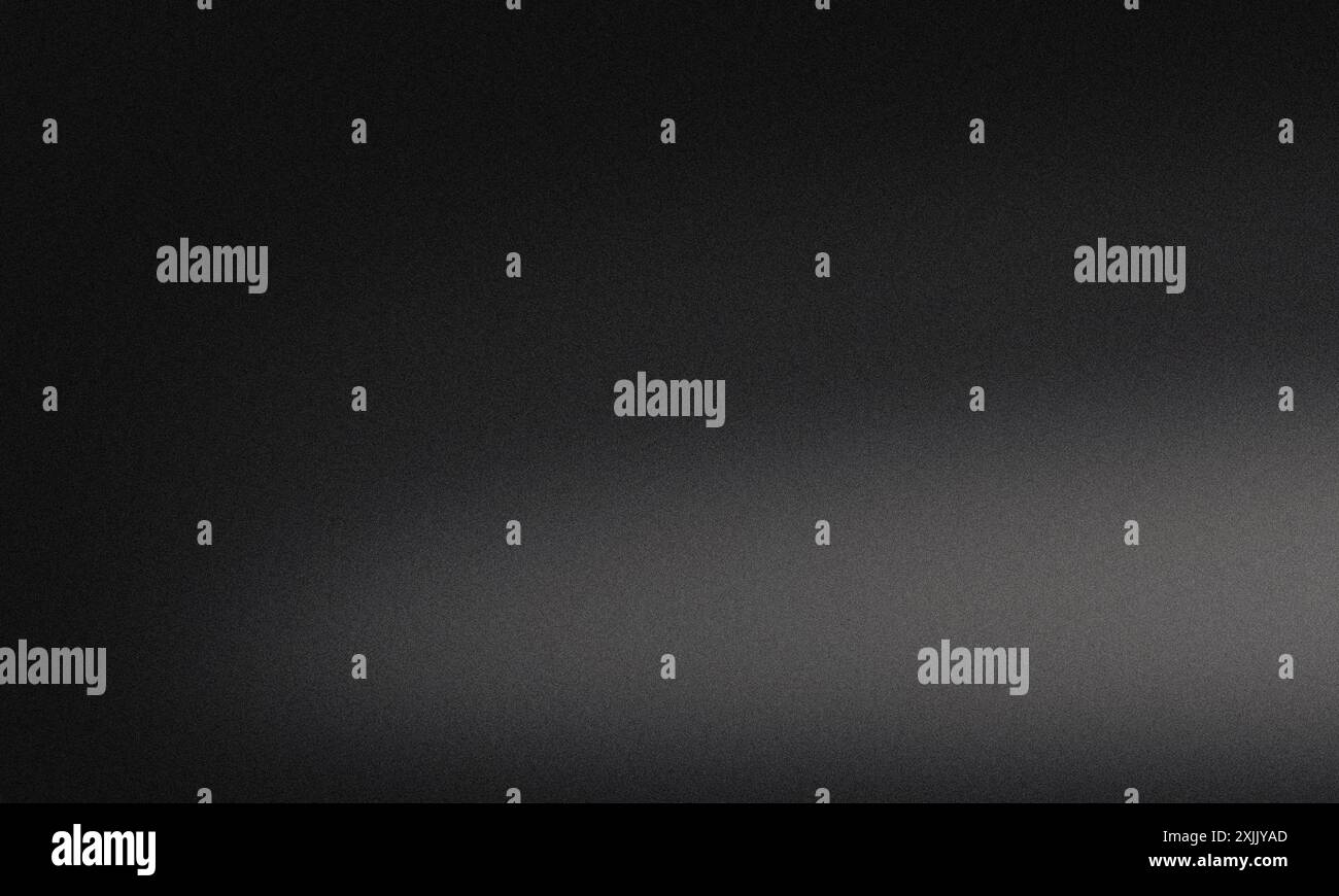 Black gradient background with a soft highlighted noise grain texture Stock Photo