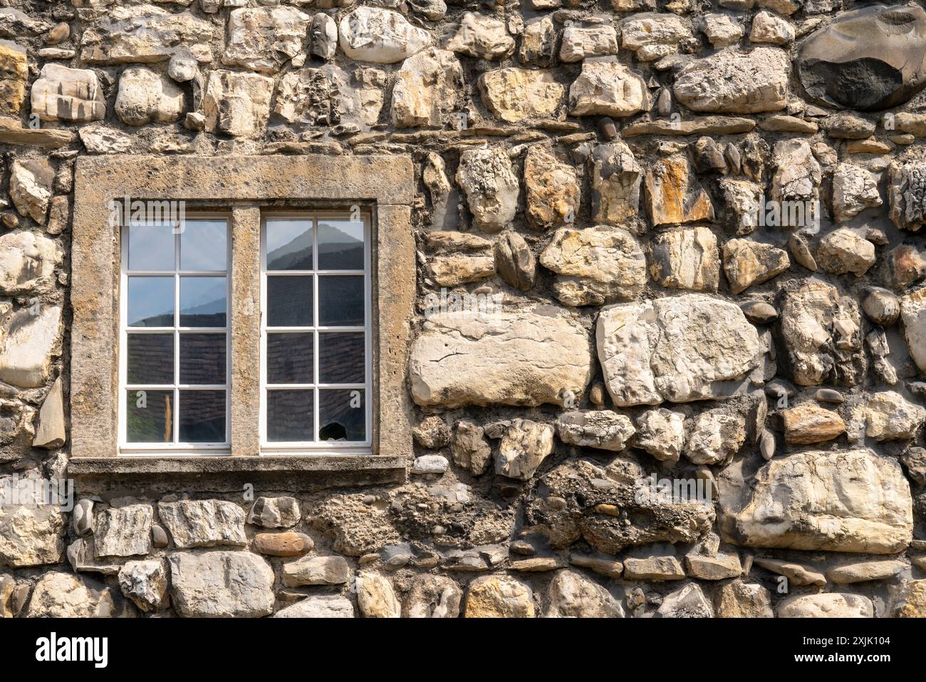 Window Grindstone Limestone Boulder Around Window
