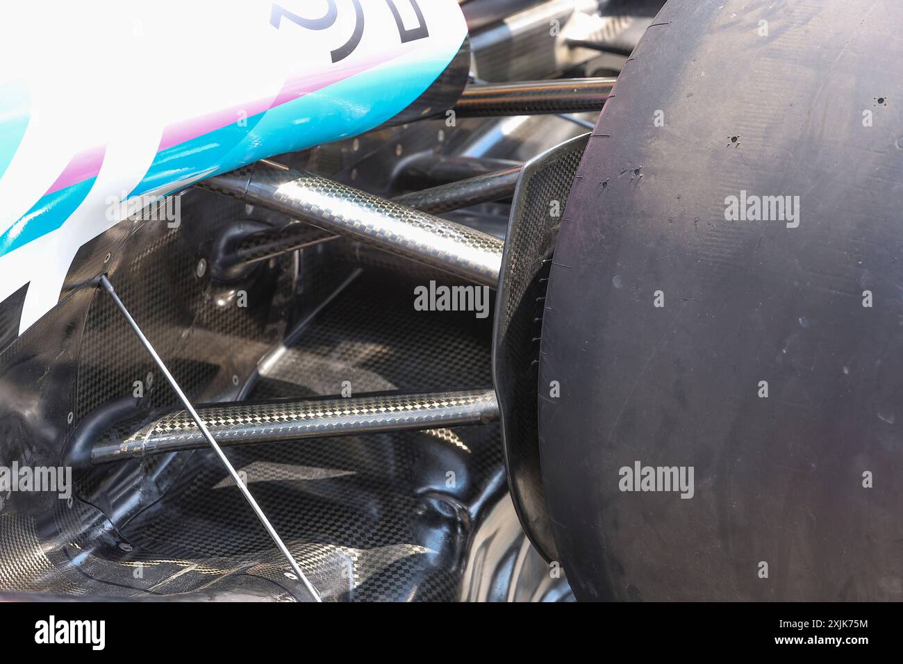 Budapest, Hongrie. 19th July, 2024. Alpine F1 Team mechanical detail ...