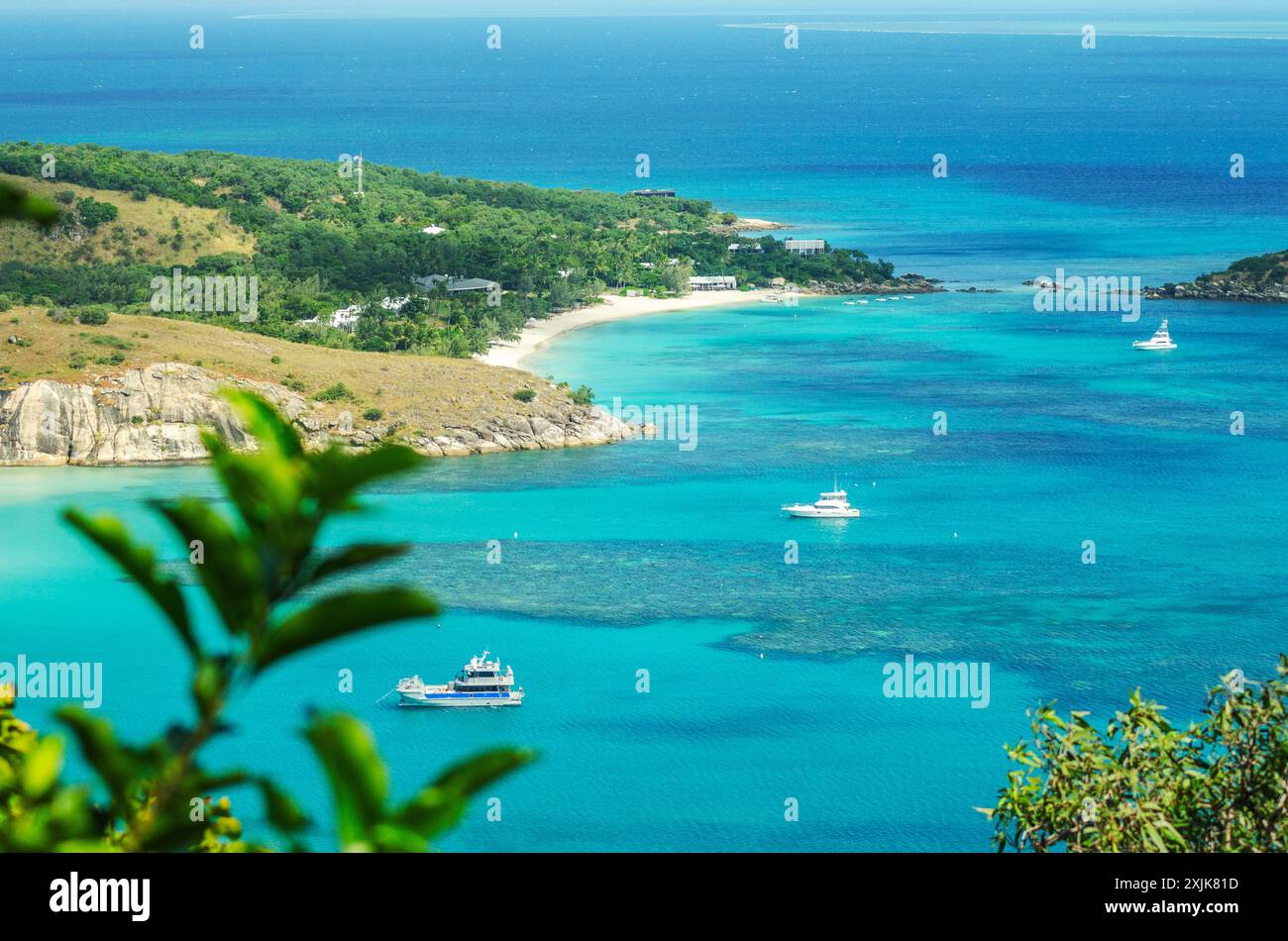 Picturesque tropical sandy Anchor Beach with turquoise water on Lizard ...