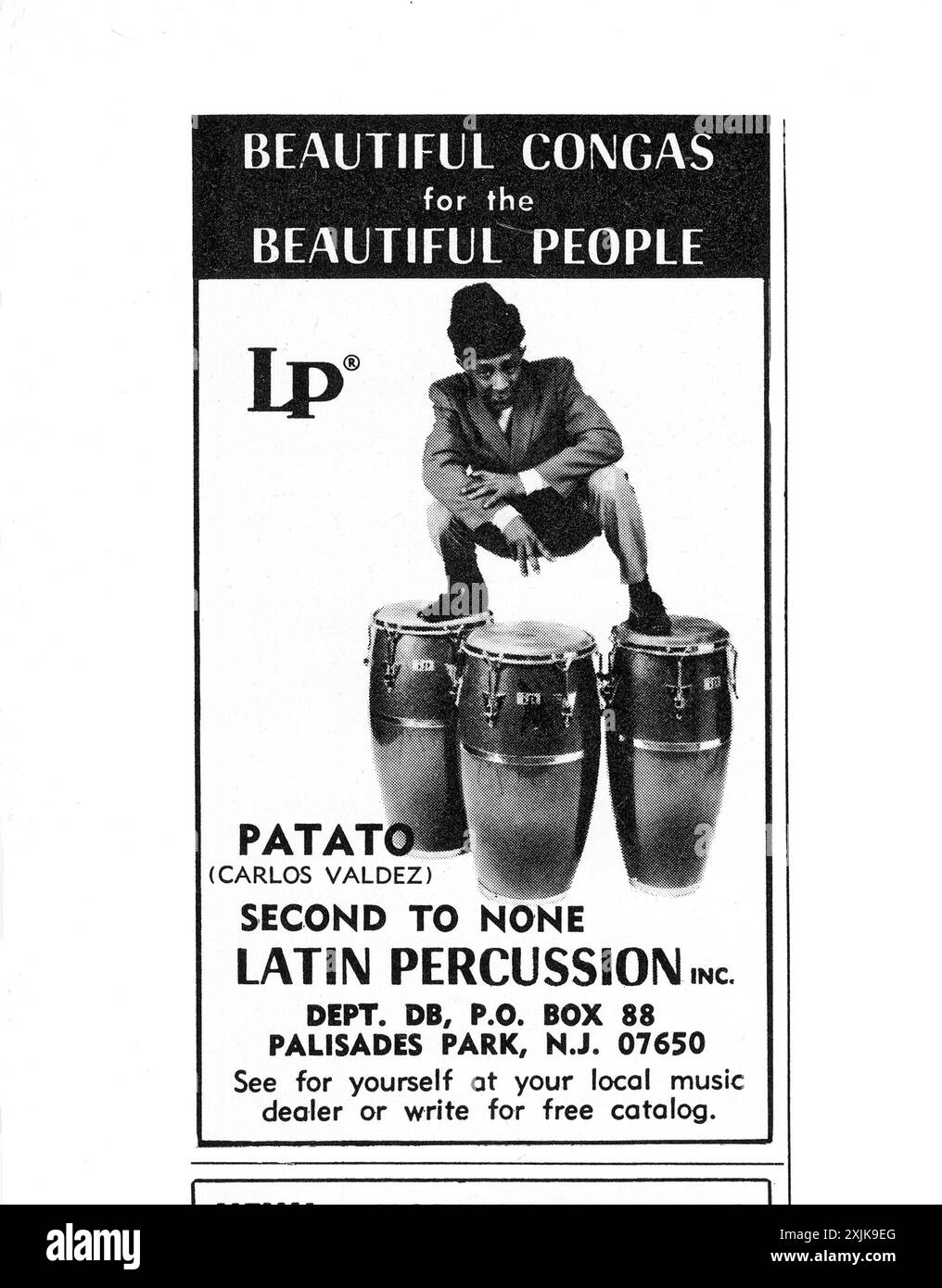 A 1970s ad for the LP Latin Percussion company which sells ethnic