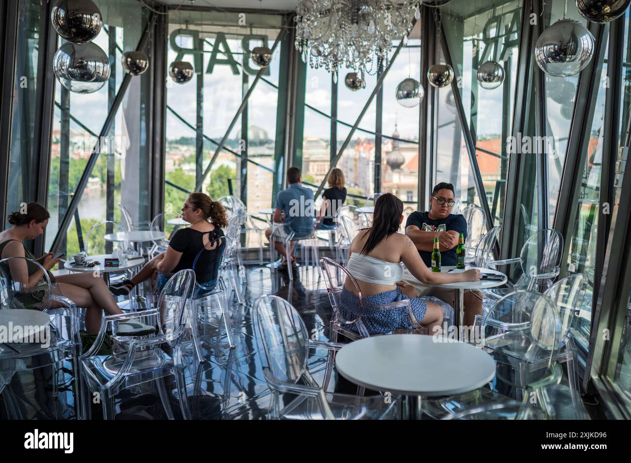 Rooftop bar with a view at The Dancing House, or Ginger and Fred ...