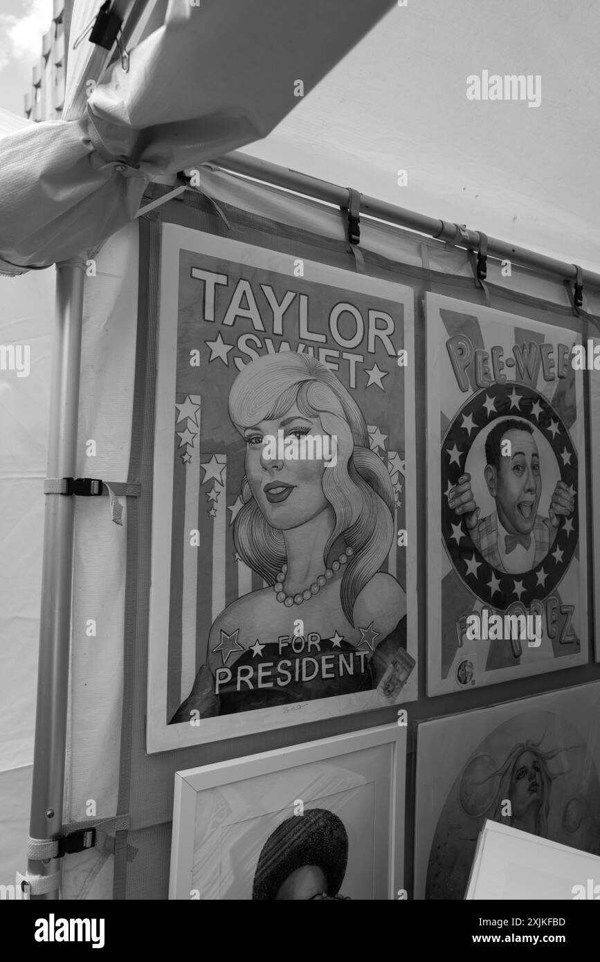 Taylor Swift for President poster on display at the Ann Arbor Art Fair, Ann Arbor Michigan USA Stock Photo