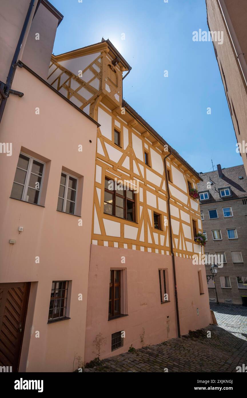 Historic halftimbered house, headquarters of the Altstadtfreunde Nuernberg, Weissgerbergasse 10