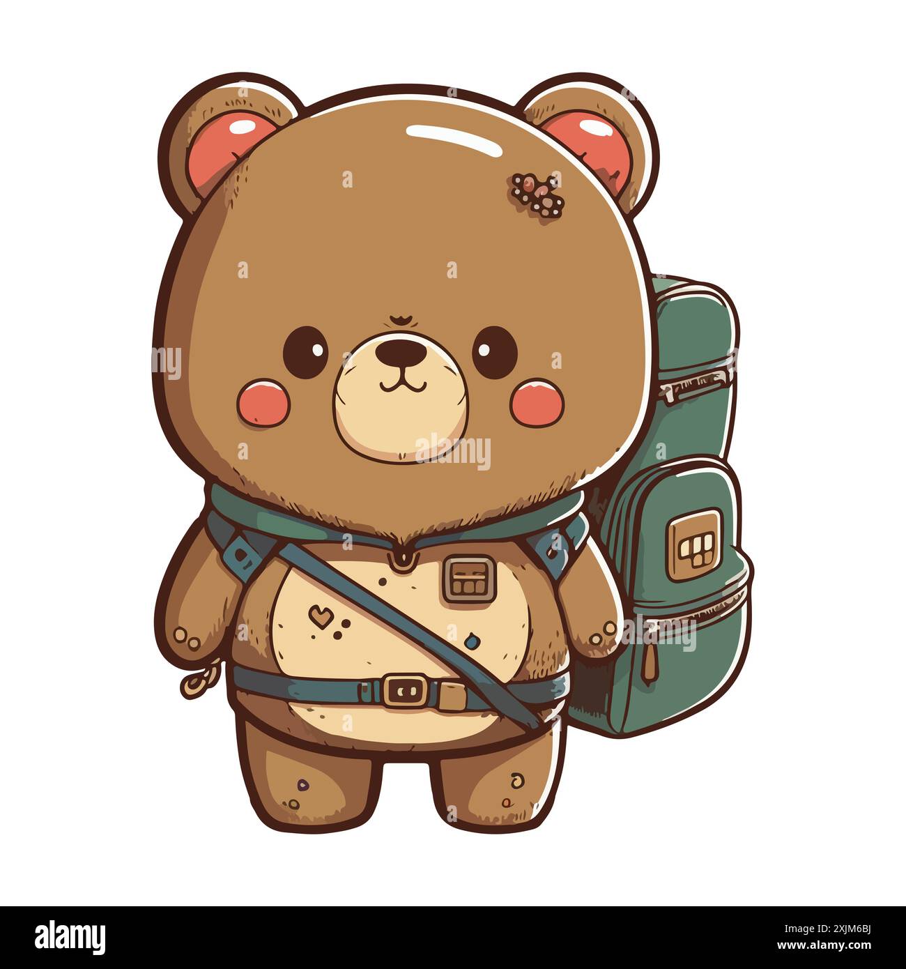 Bear Wearing a school bag Vector Illustration Stock Vector Image & Art ...