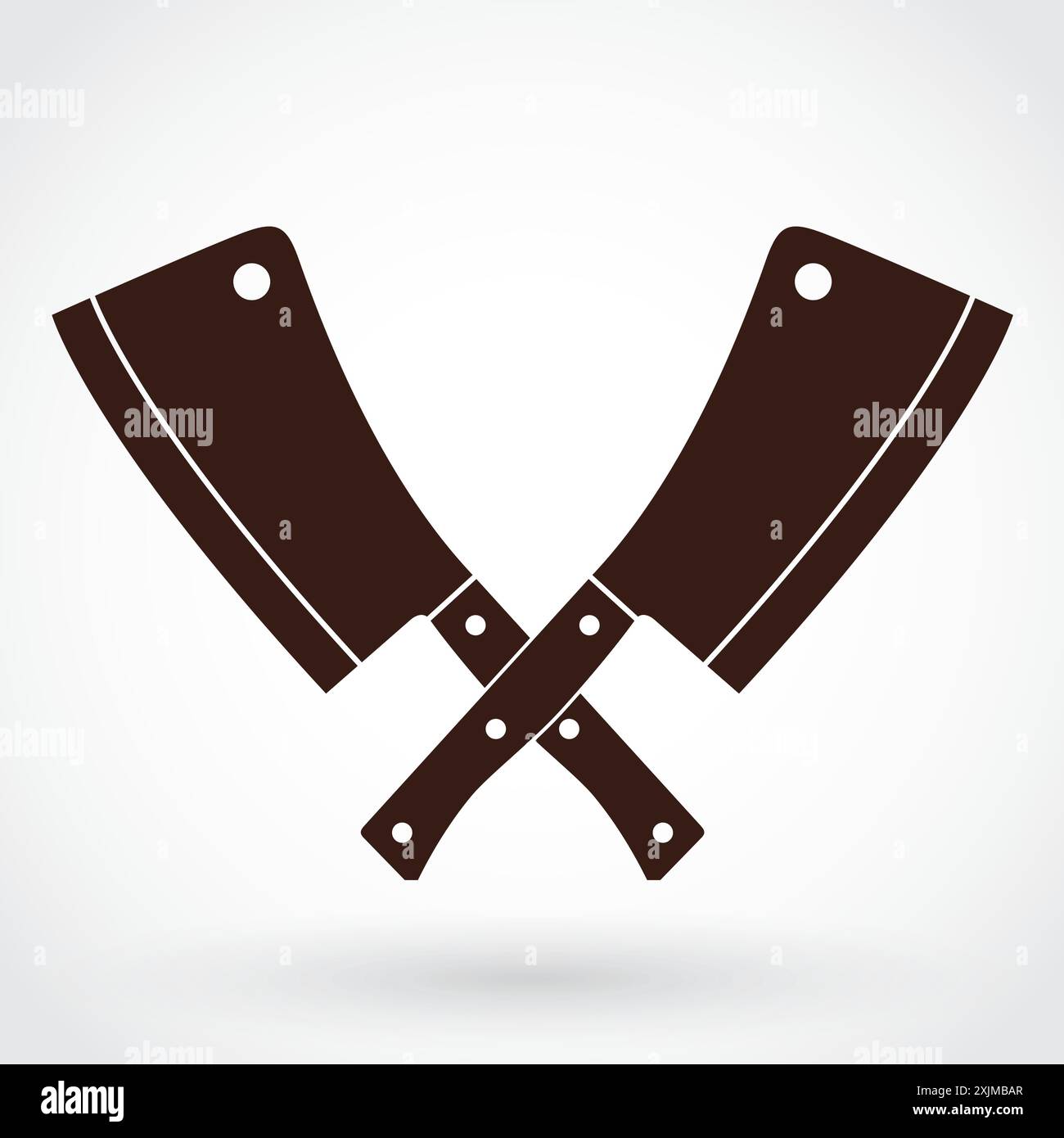 cleaver crossed logo, butcher theme design Stock Vector