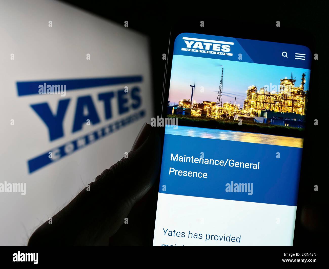 Yates Building Sign Yates construction logo hi-res stock photography and images - Alamy