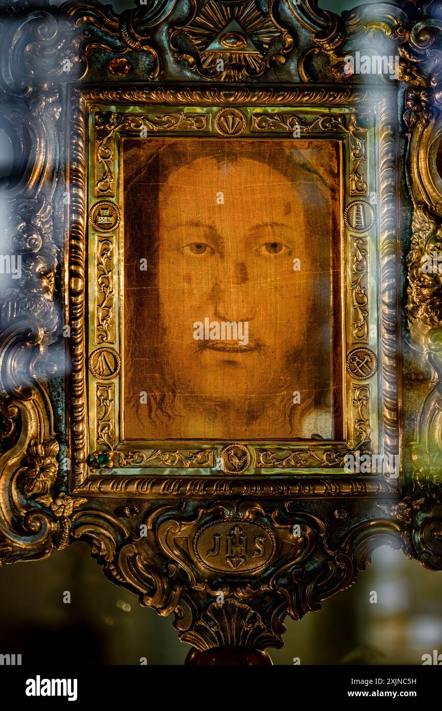 The Holy Face is a depiction of the face of Jesus preserved in ...