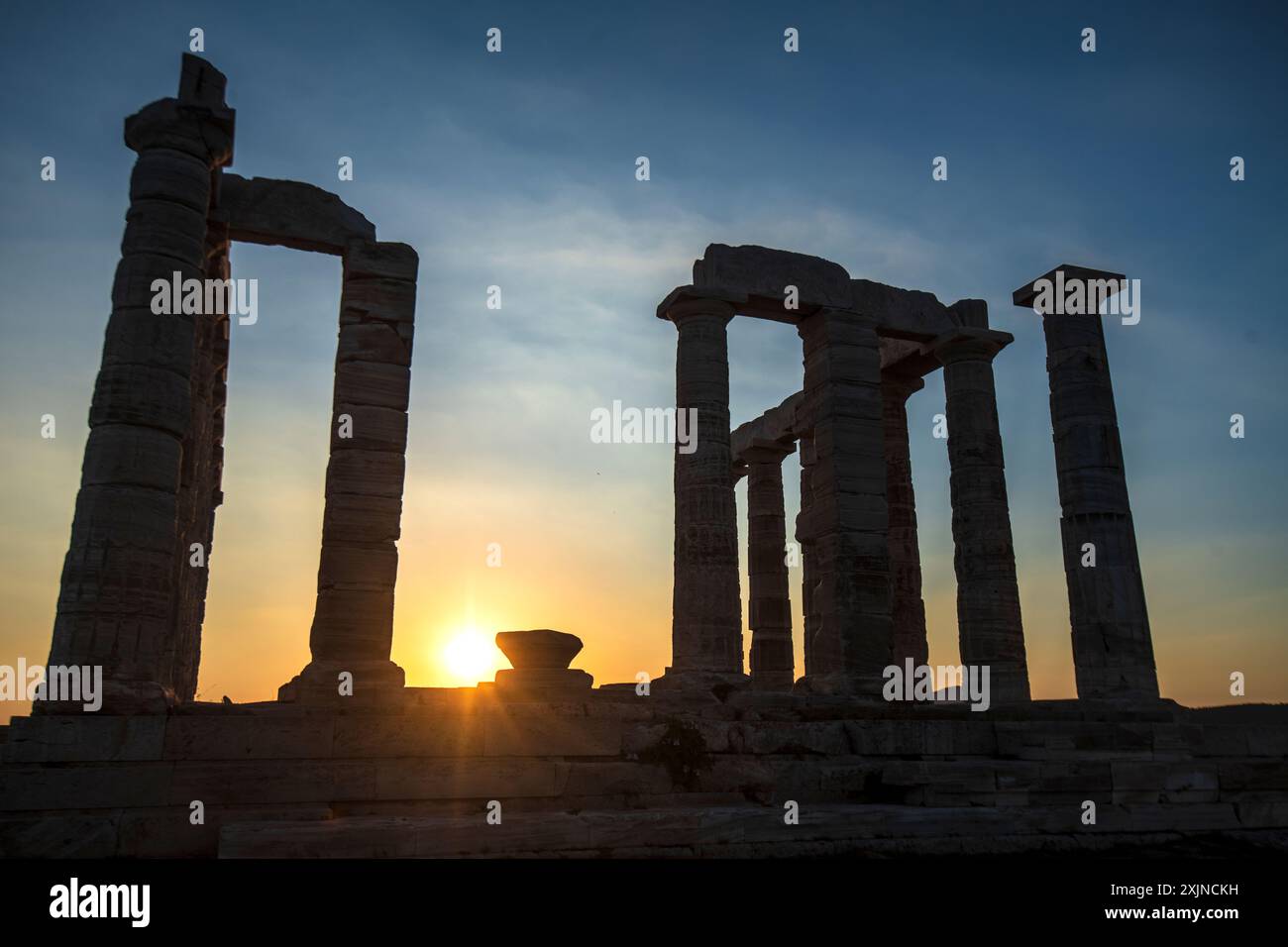 Cape Sounion: Sunset at the Temple of Poseidon. Greece Stock Photo - Alamy