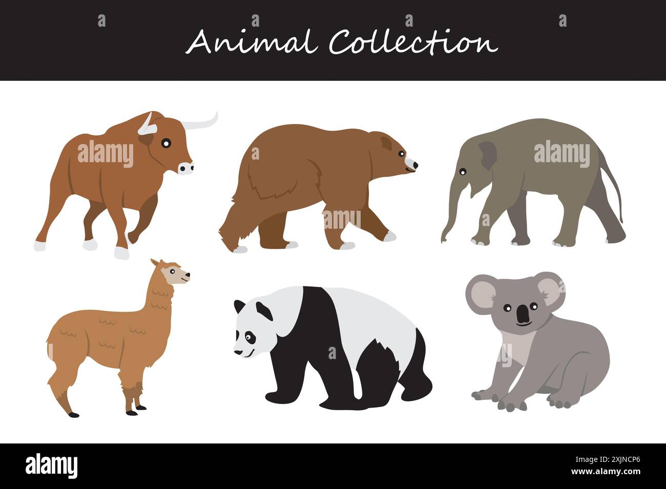 Animals collection. Flat style vector illustration Stock Vector Image ...