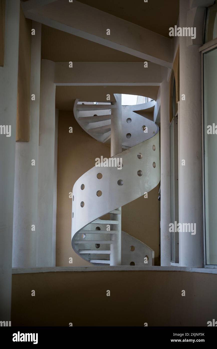 Modern spiral staircase, San Pedro La Laguna, Guatemala Stock Photo