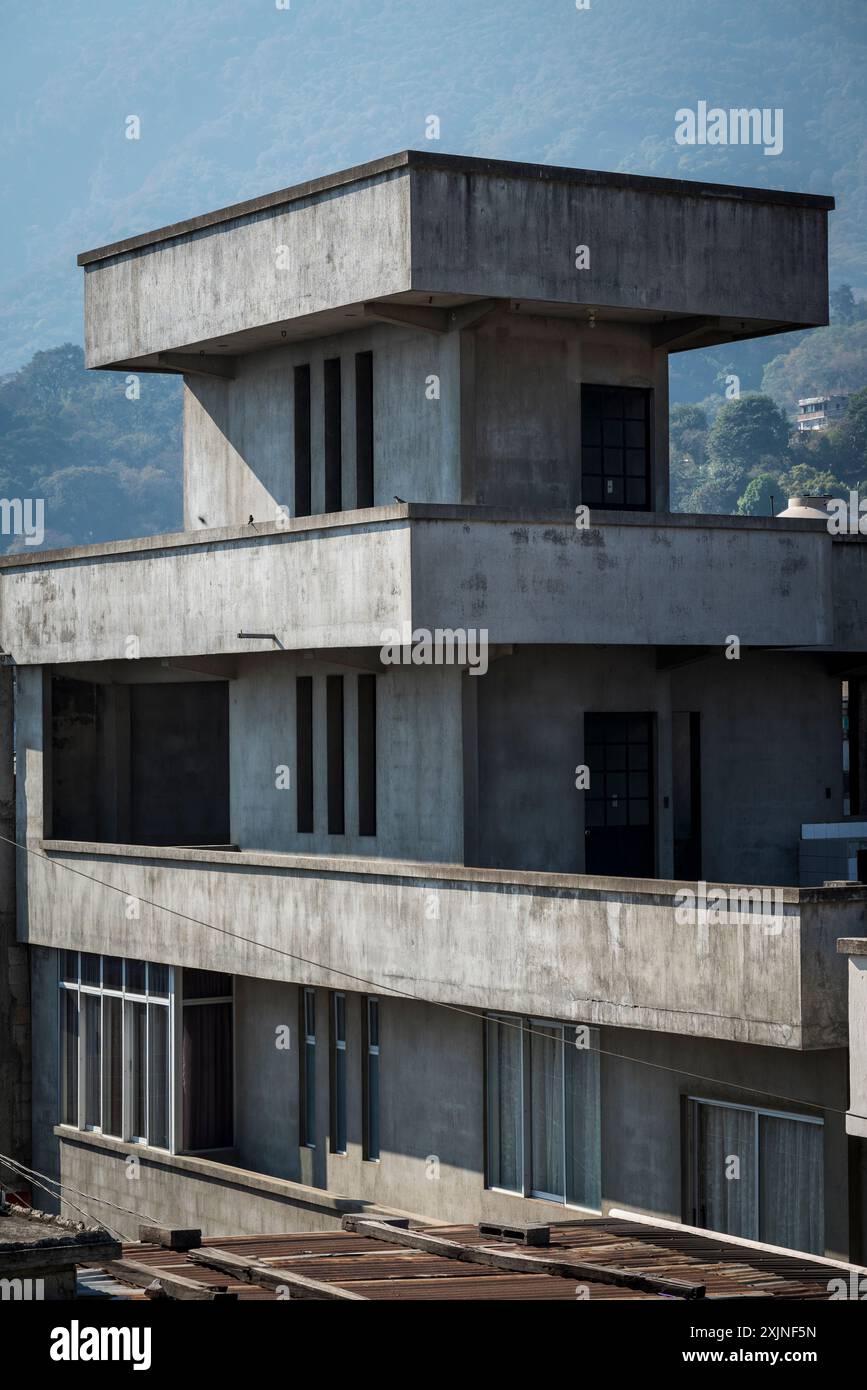 Brutalist style building, San Pedro La Laguna, Guatemala Stock Photo