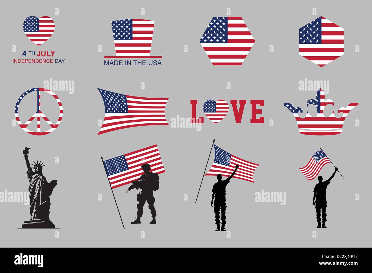 Flag of USA Set Stock Vector Image & Art - Alamy
