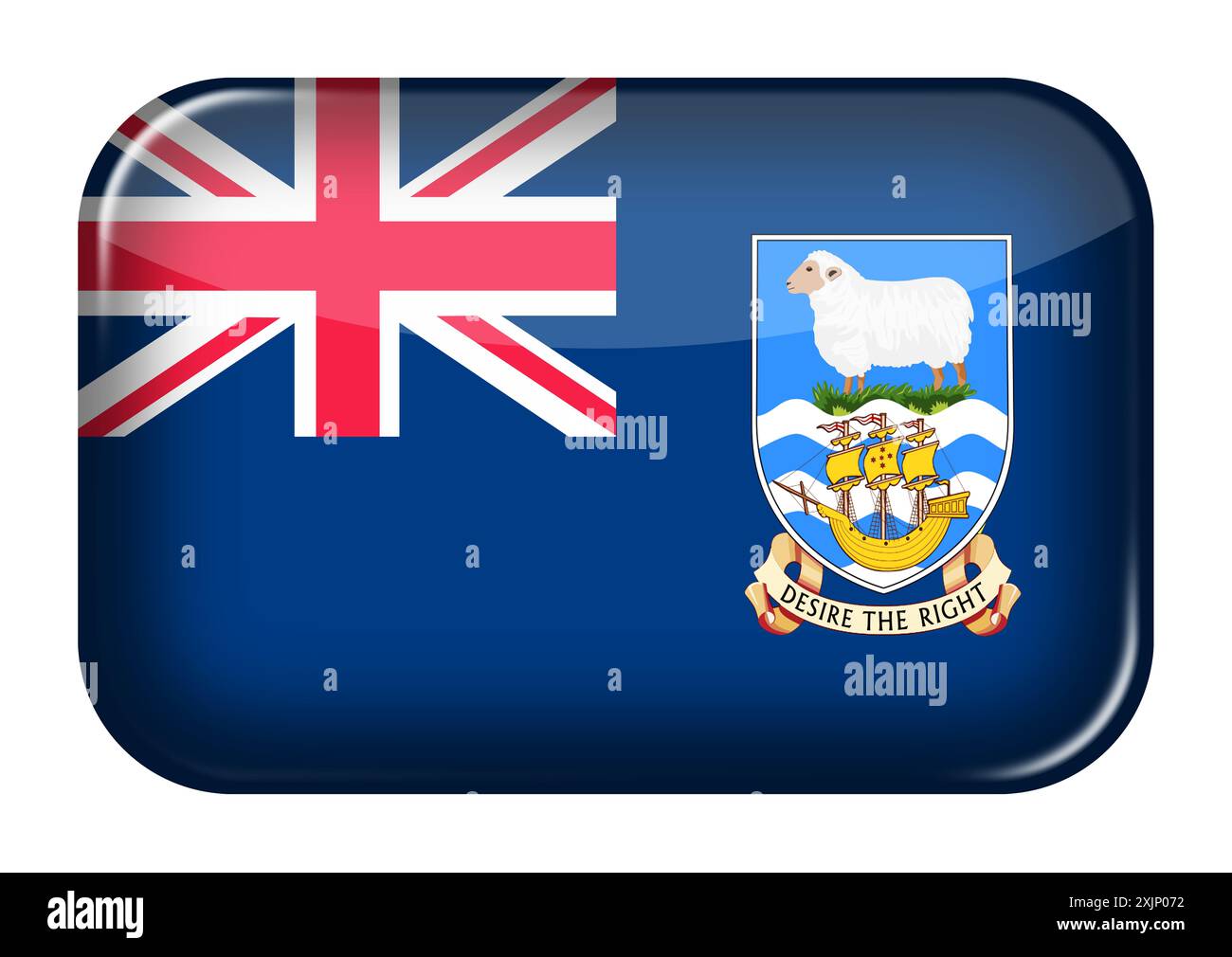Falkland Islands web icon button Stock Photo